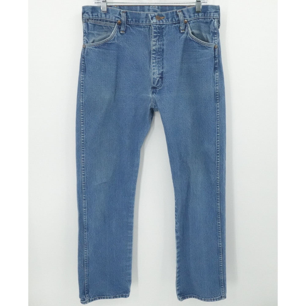 Vintage Wrangler Jeans Mens 36x33 Blue Denim Straight Leg Made USA‎ Cowboy 90s